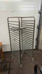Rvs regaalwagen 1/1gn dubbel 18 laags, Ophalen, ..., Zo goed als nieuw, ....