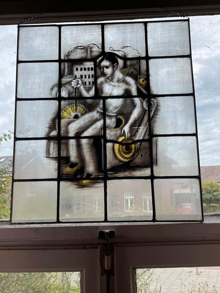 Antieke Glas-in-lood Panelen (3)- ophalen in Maasbracht, Antiek en Kunst, Antiek | Glas en Kristal, Ophalen