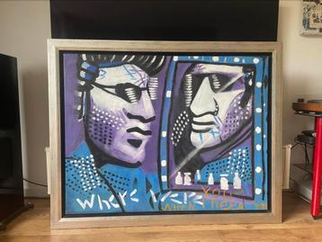 Groot schilderij in de stijl van Herman Brood beschikbaar voor biedingen