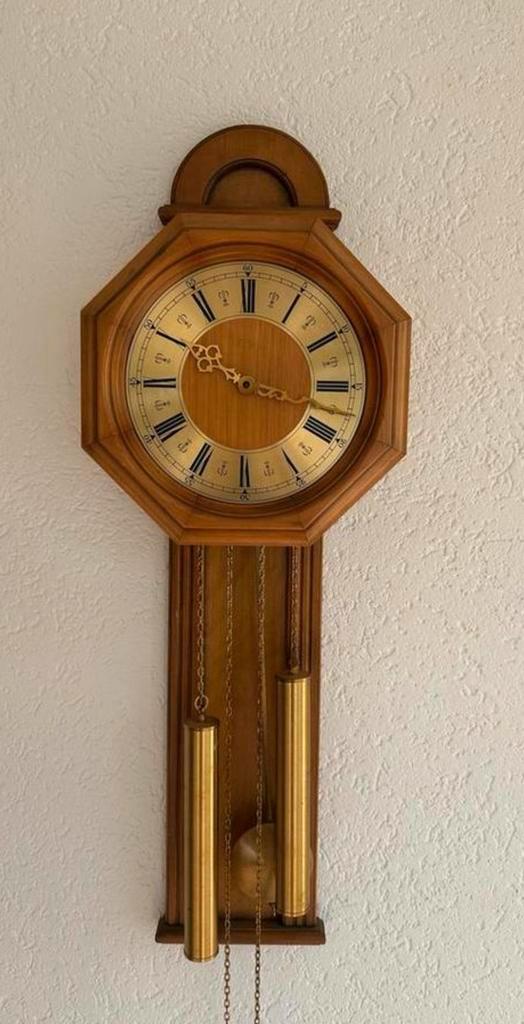Jeka eiken wandklok – mechanische regulateur met gewichten, Antiek en Kunst, Antiek | Klokken, Ophalen