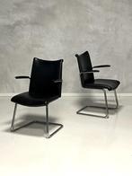 Gebr de Wit 3014 eetkamerstoelen 3x eettafelstoelen prijs ps, Huis en Inrichting, Stoelen, Gebruikt, Drie, Zwart, Vintage