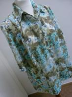 DEROFA blouse vintage maat 48 XXL met bloemen, frisse kleur, Overige kleuren, Blouse of Tuniek, DEROFA, Ophalen of Verzenden