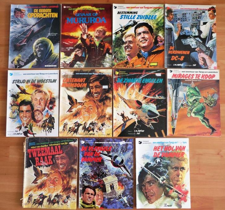8 stripboeken Tangy en Laverdure, Boeken, Stripboeken, Gelezen, Meerdere stripboeken, Ophalen of Verzenden
