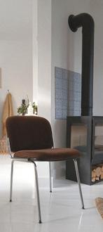Mid-Century Buisframe Stoel, (Brown _ Rib), Huis en Inrichting, Stoelen, Ophalen, Bruin, Vintage, Metaal
