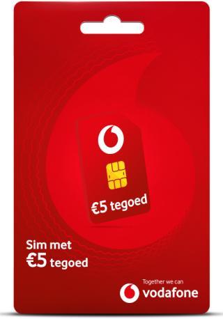 Vodafone Prepaid SIMkaart - €5 Beltegoed - Nieuw, Telecommunicatie, Prepaidkaarten en Simkaarten, Nieuw, Prepaidkaart, Vodafone