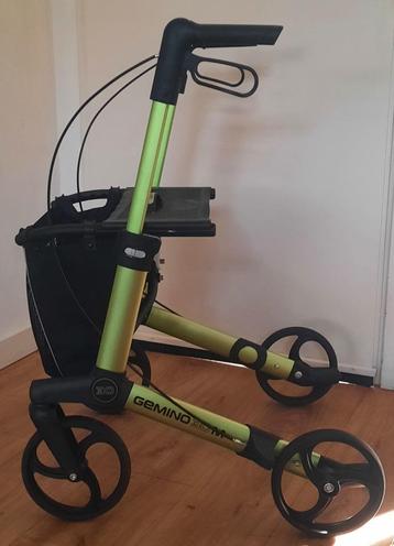 Rollator merk: Gemino 30 M + tas Limegroen ( 7 kg ! ) beschikbaar voor biedingen