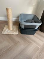 2 kattenbakken + zak grint + krabpaal, Ophalen, Nieuw
