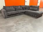 ✅️️mooie grijze ribstof hoekbank 🚚GRATIS LEVERING, Ophalen, Zo goed als nieuw, 150 cm of meer, Vierpersoons of meer