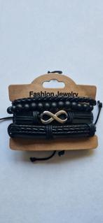Set van 4 lederen armbandjes inclusief verzendkosten, Ophalen of Verzenden, Nieuw