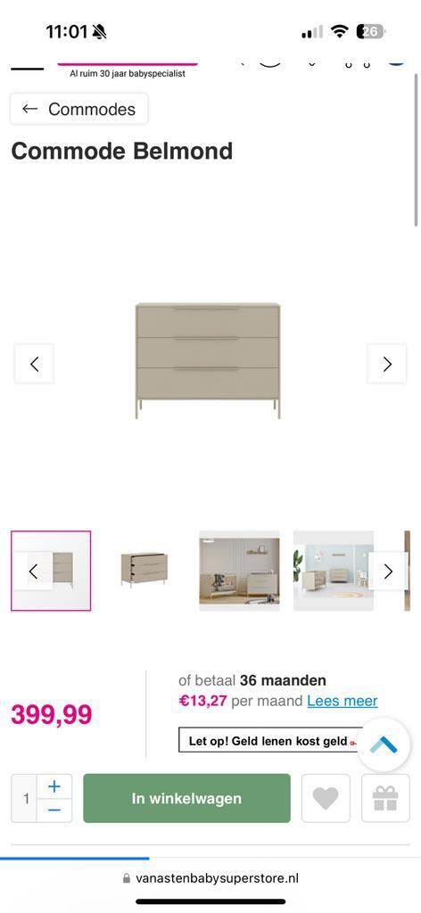 Commode Belmond, Kinderen en Baby's, Kinderkamer | Commodes en Kasten, Zo goed als nieuw, Commode, 90 tot 105 cm, 100 cm of meer