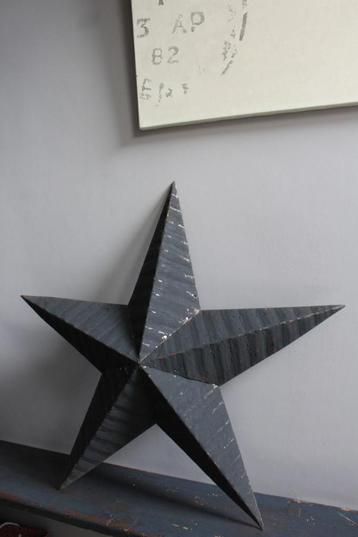 XL oude Amish barn star zwart 75 cm. *Pronck & Praal* beschikbaar voor biedingen