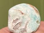 Mooie Caribbean blue calciet handsteen palmsteen mineralen, Verzamelen, Mineralen en Fossielen, Ophalen of Verzenden