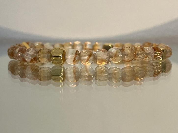 Edelsteen armband met citrien, Sieraden, Tassen en Uiterlijk, Edelstenen, Nieuw, Verzenden