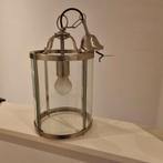 Glazen hanglamp met metalen frame, Huis en Inrichting, Lampen | Hanglampen, Ophalen, Gebruikt, 50 tot 75 cm, Glas