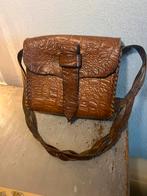 Vintage tuigleer zadelleer tasje schoudertas damestasje tas, Ophalen of Verzenden, Gebruikt, Bruin, Schoudertasje