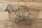 Vintage brocante Draadmand Kip Vorm, Antiek en Kunst, Ophalen of Verzenden