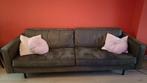 Groene leren bank - 234 cm breed, Huis en Inrichting, Ophalen, Gebruikt, Driepersoons, Rechte bank