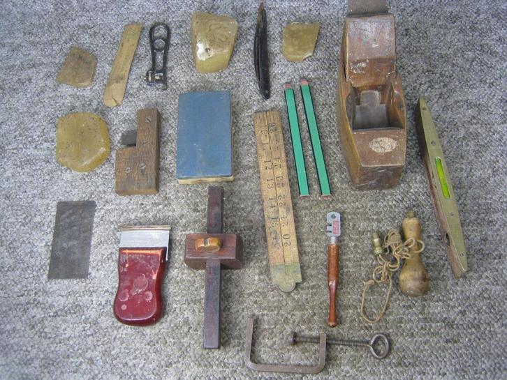 Klein Gereedschap. Schaaf/duimstok/klem/afteken, diverse, Antiek en Kunst, Antiek | Gereedschap en Instrumenten, Verzenden