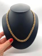 Z200 Prachtige zilveren ketting koningsschakel goudkleur, Sieraden, Tassen en Uiterlijk, Kettingen, Ophalen of Verzenden, Zo goed als nieuw