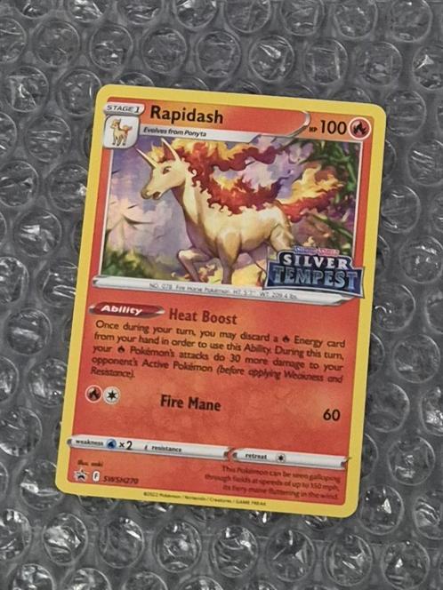 Prerelease Rapidash SWSH270 Black Star Promo Silver Tempest, Hobby en Vrije tijd, Verzamelkaartspellen | Pokémon, Zo goed als nieuw