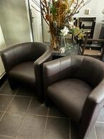 2 bruine Fauteuils, Huis en Inrichting, Kunststof, Gebruikt, 75 tot 100 cm, Ophalen of Verzenden