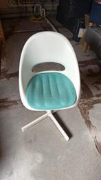 Ikea bureau stoel in hoogte verstelbaar met turqoise zitje, Huis en Inrichting, Stoelen, Ophalen, Zo goed als nieuw, Wit, Eén