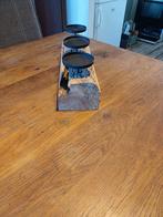 Kaarsenstandaard voor Stompkaarsen - Hout & Metaal, Gebruikt, Bruin, Ophalen of Verzenden, Hout