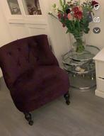 Paarse fauteul   van fluweel maison du monde style, Ophalen, Zo goed als nieuw, Minder dan 50 cm