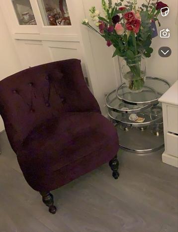 Paarse fauteul   van fluweel maison du monde style beschikbaar voor biedingen