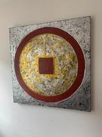 Schilderij 100 x 100 cm rood zilver goud, Ophalen