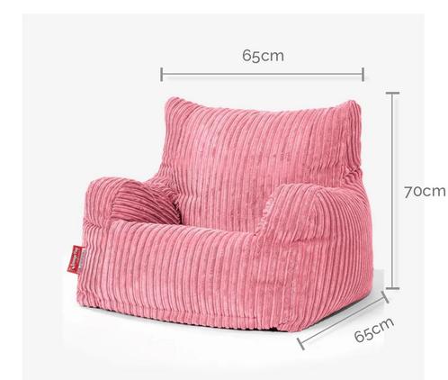 Roze Corduroy Zitzak Fauteuil Lounge Pug, Huis en Inrichting, Zitzakken, Zo goed als nieuw, Zitzakstoel, Roze, Ophalen