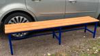 Houten bank met metalen frame 4 meter lang., Ophalen, Zo goed als nieuw, Hout