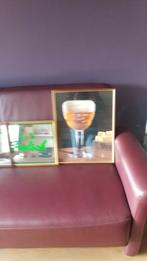 3 bier spiegels 1 ingelijste poster westmalle, Ophalen of Verzenden, Zo goed als nieuw, Reclamebord, Plaat of Schild, Overige merken