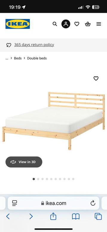 Wooden bed with quality mattress - 140x200 beschikbaar voor biedingen