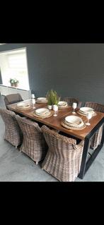 Complete eettafel, Ophalen, 50 tot 100 cm, Zo goed als nieuw, Vijf personen of meer