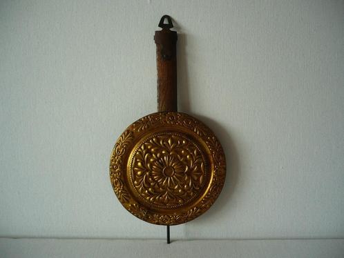 Antieke slinger, van een klok, vuur verguld ?, metaal en hou, Antiek en Kunst, Antiek | Klokken, Ophalen of Verzenden