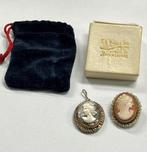 2x Cameo hanger vintage schelp parel broche antiek zilver, Sieraden, Tassen en Uiterlijk, Antieke sieraden, Ophalen of Verzenden