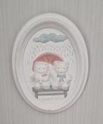 Schattige wanddecoratie van gips met 2 beertjes 21½x17 cm, Ophalen of Verzenden, Gebruikt, Wanddecoratie