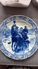 Delfsblauw bord groot paard, Ophalen of Verzenden