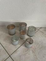 6 decoratieve glaasjes voor waxinelichtjes, Overige materialen, Ophalen of Verzenden, Zo goed als nieuw, Grijs