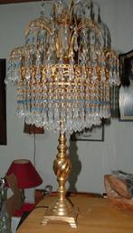 Swarovski Tafellamp lamp - kristal glas met bladgoud, dimmer, Huis en Inrichting, Ophalen, Zo goed als nieuw, Glas, 50 tot 75 cm
