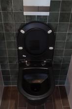 Mat zwarte toilet wandcloset + softclose compact model, Doe-het-zelf en Verbouw, Sanitair, Nieuw, Steen, Toilet, Ophalen