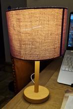 HEMA Houten Tafellamp met Paarse Kap (E14, incl. lamp), Ophalen, Gebruikt, Stof, Minder dan 50 cm