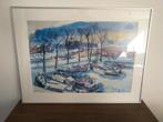 Koppermaandagprent Jan van der Zee Winterzicht Westerhaven, Antiek en Kunst, Kunst | Litho's en Zeefdrukken, Ophalen