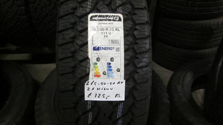 265 50 20 General Grabber AT3 terreinwagen zomerbanden, Auto-onderdelen, Banden en Velgen, Band(en), Zomerbanden, 20 inch, 265 mm