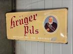 Emaille reclamebord plaat van krüger pils mancave, Ophalen, Reclamebord, Manuel, Manuel