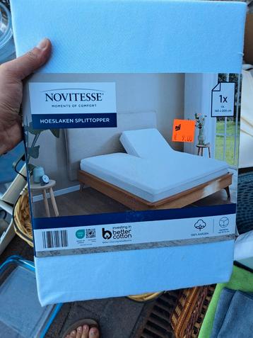 Nieuwe Novitesse Splittopper Hoeslakens (4 stuks) beschikbaar voor biedingen