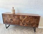 Magazijn Leegverkoop Dressoir Mangohout visgraat metal zwart
