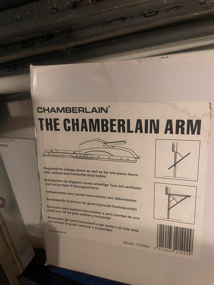 Chamberlain deurarm 1703REV nieuw, Doe-het-zelf en Verbouw, Deuren en Horren, Binnendeur, 200 tot 215 cm, Ophalen of Verzenden