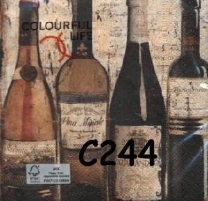 Servetten decoupage/bullet journal – flessen wijn C244x, Hobby en Vrije tijd, Knutselen, Nieuw, Materiaal, Verzenden